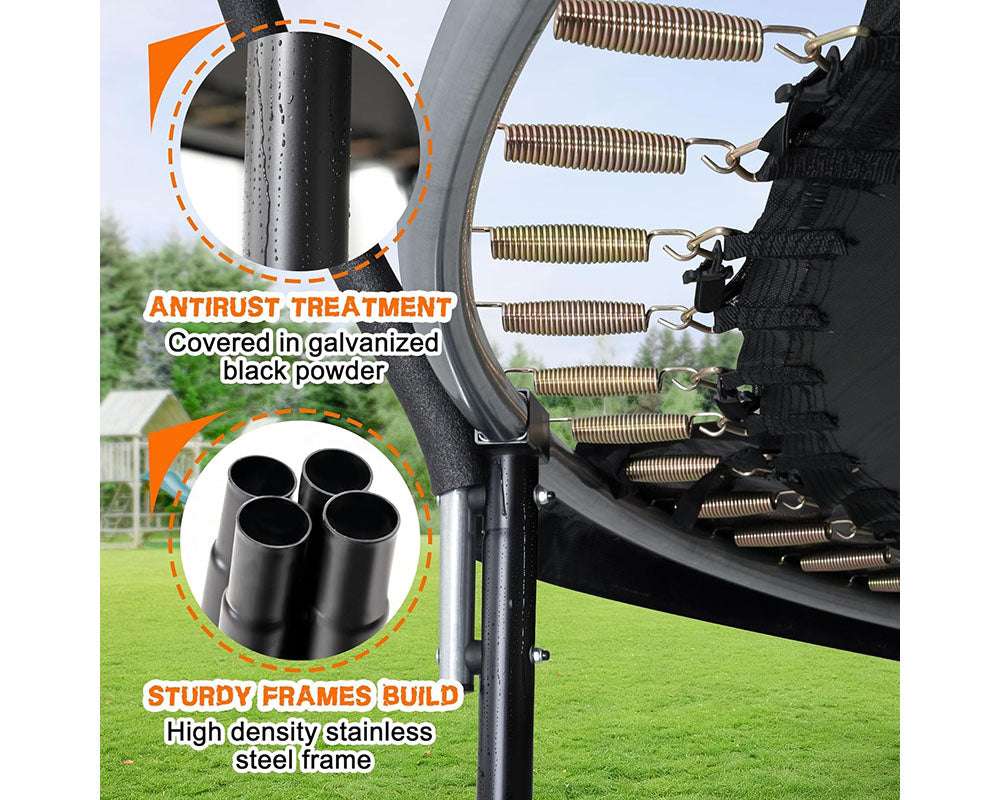 10FT Recreational Trampoline with Enclosure Net and Ladder