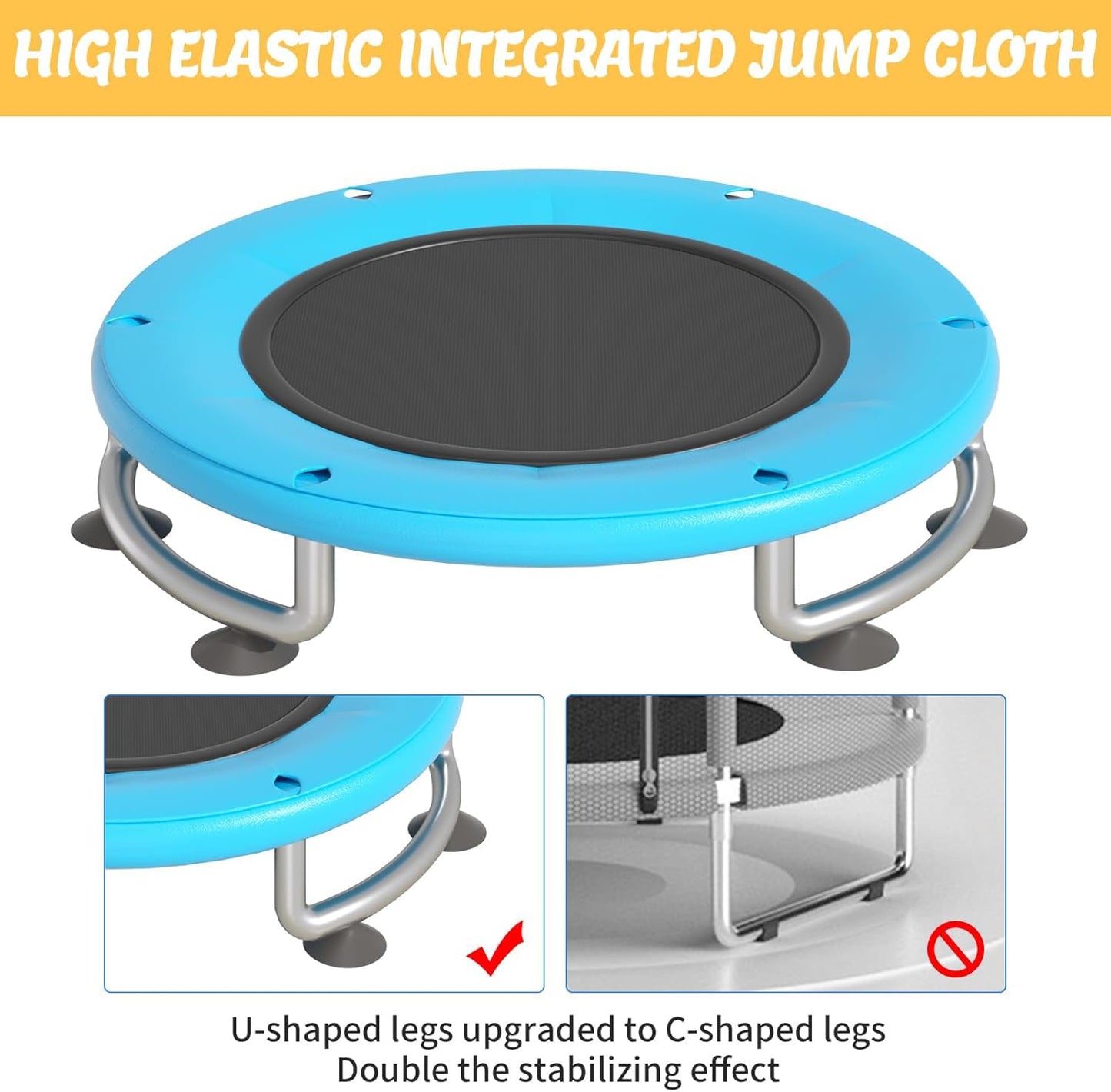 1.2m Children's Trampoline with 360-Degree Circular Armrest & Horizontal Bar – Indoor & Outdoor Fun