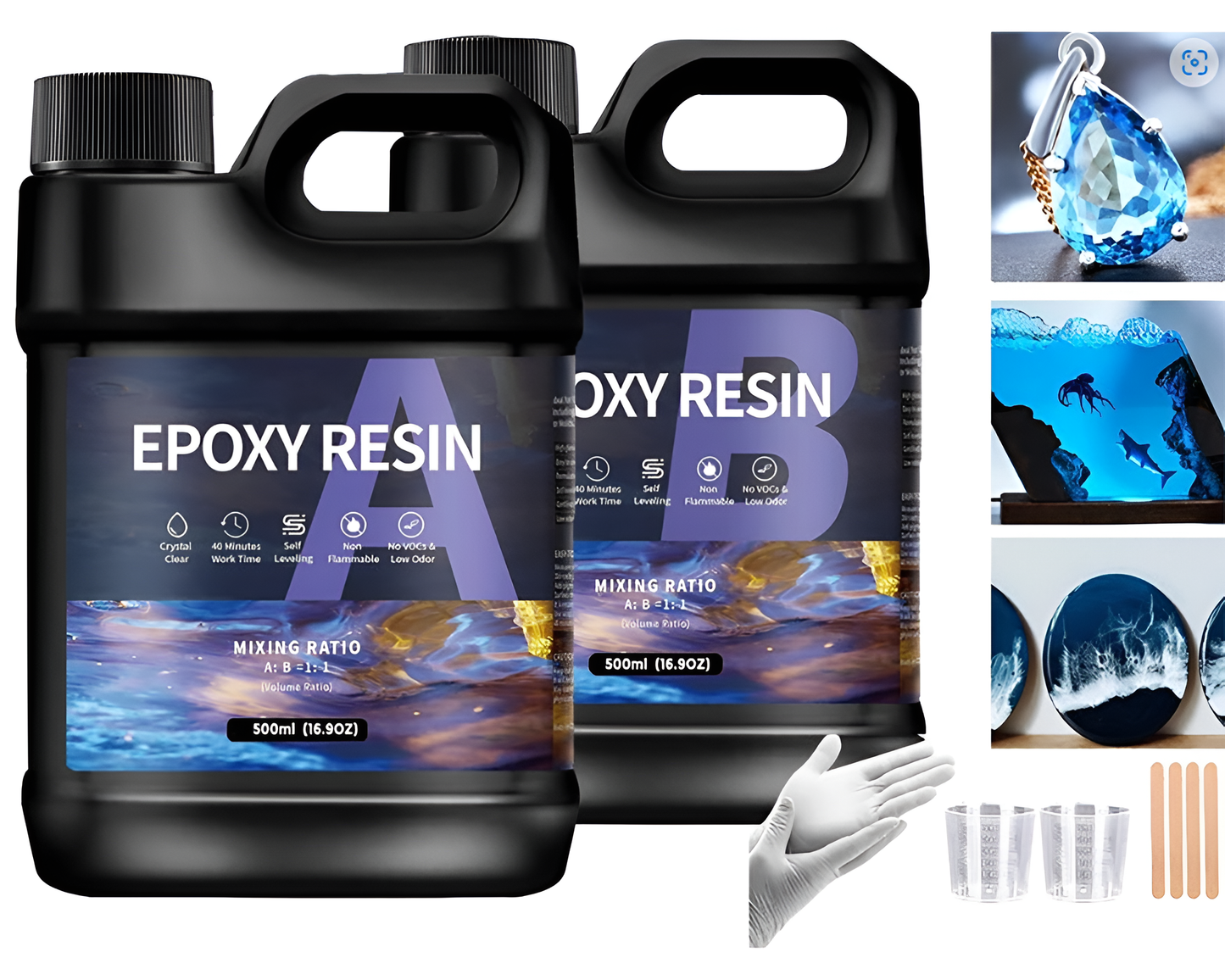 4000ml Epoxy Resin for DIY Jewelry, Art, and Crafts