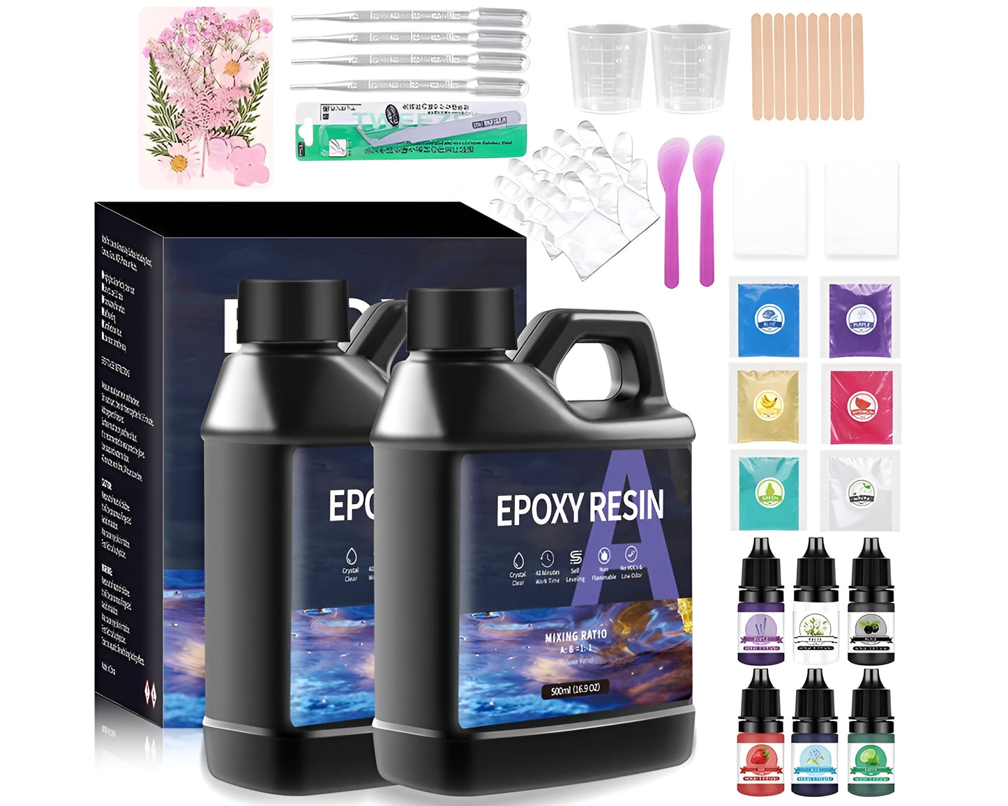 1000ml 1:1 AB Resin Epoxy Glue Set High Adhesive Crystal Clear Resin for Jewelry DIY Crafts Epoxy Resin