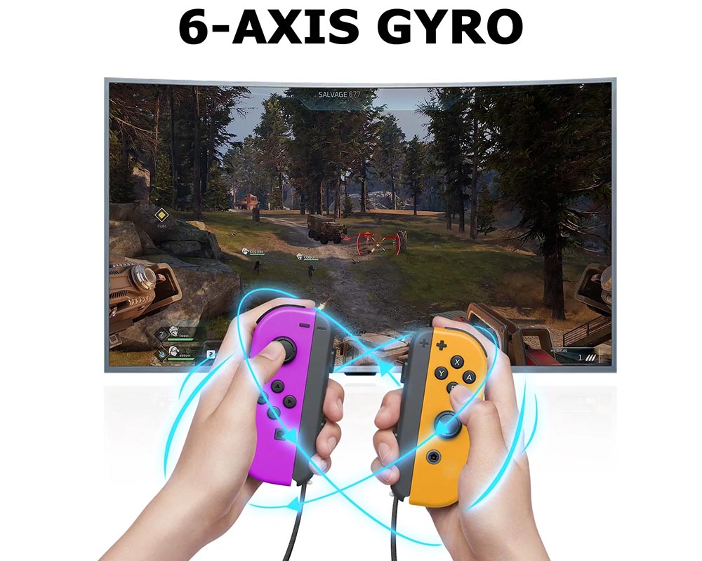 Wireless Joypad Controller for Nintendo Switch - Left and Right Joycons with Dual Vibration Motion Control