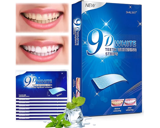 Teeth Whitening Strips, 9D Teeth Whitening Strips, Professional Teeth Whitener and Teeth Whitening Kit, Safe Formula for Sensitive Teeth Teeth Whitening Kit