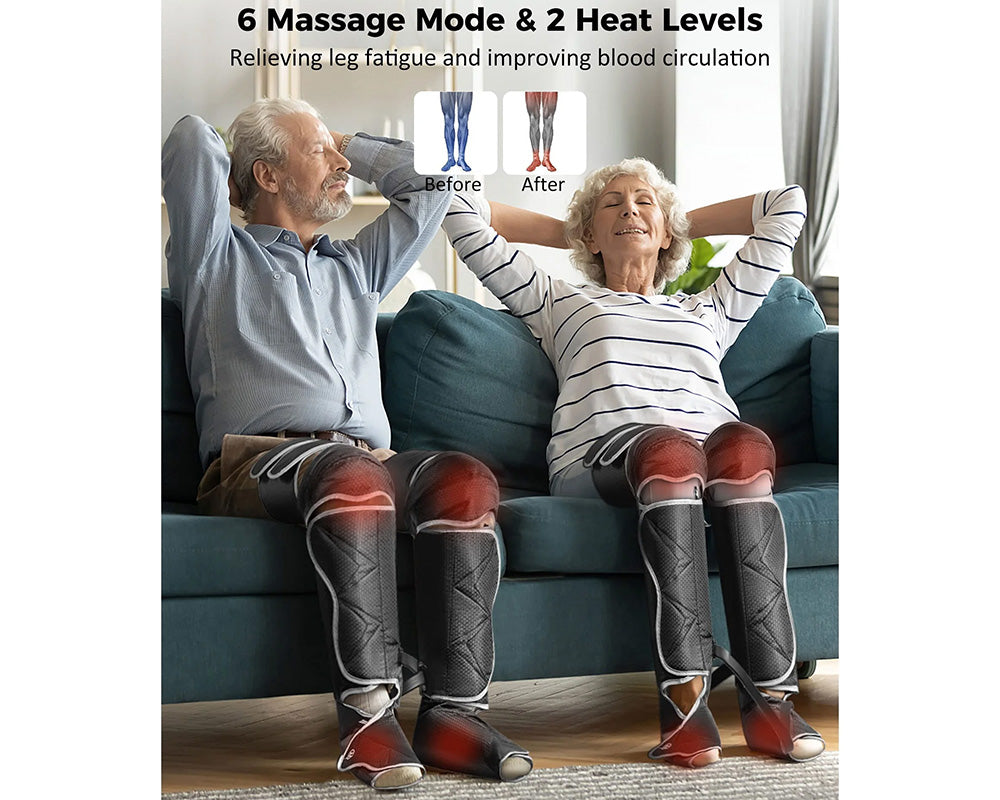 Leg Massager with Heat & Compression – Ideal for Varicose Veins, Muscle Fatigue & Cramps