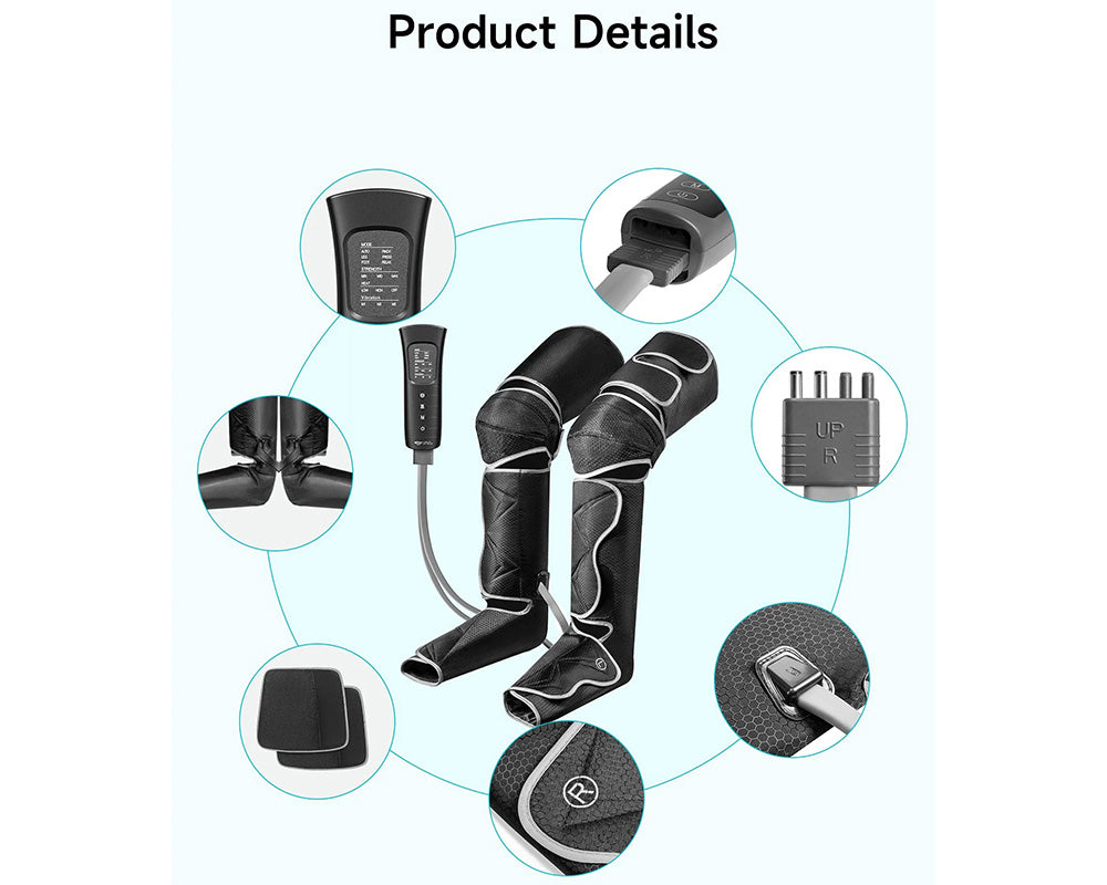 Leg Massager with Heat & Compression – Ideal for Varicose Veins, Muscle Fatigue & Cramps
