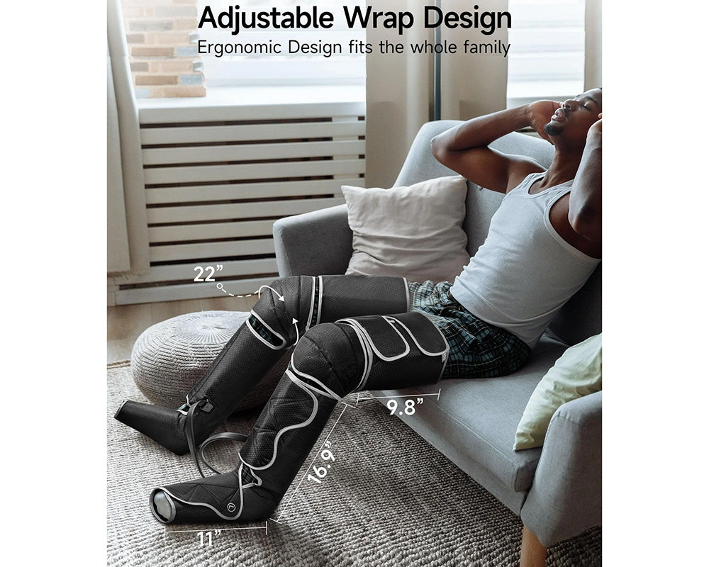 Leg Massager with Heat & Compression – Ideal for Varicose Veins, Muscle Fatigue & Cramps