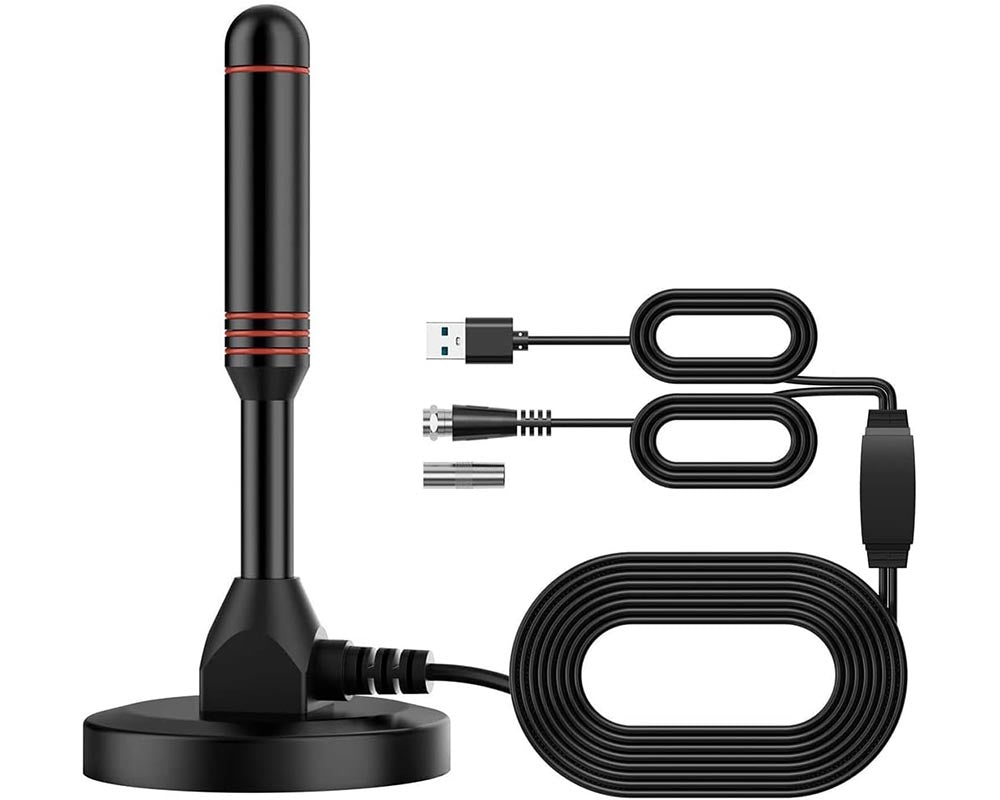 Digital TV Antenna DVB-T2 – Portable Indoor/Outdoor HDTV Antenna with Magnetic Base and 16.4ft Cable