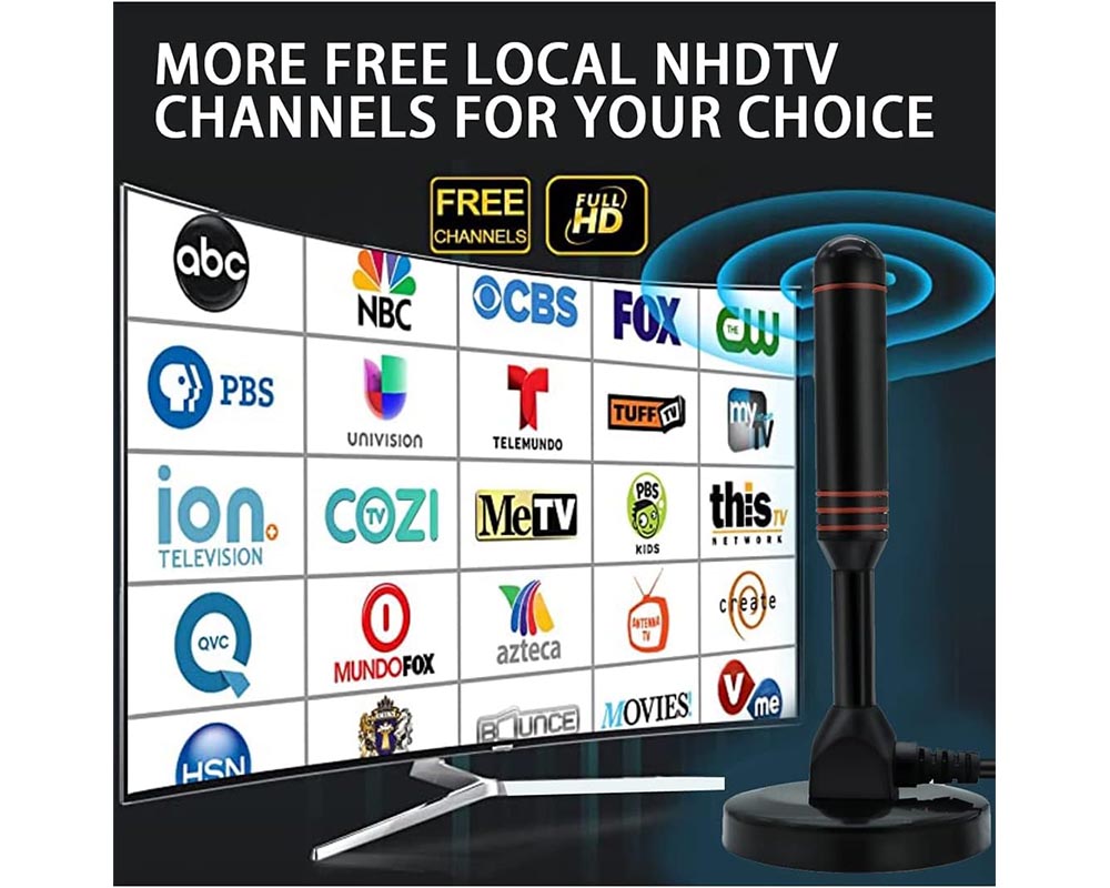 Digital TV Antenna DVB-T2 – Portable Indoor/Outdoor HDTV Antenna with Magnetic Base and 16.4ft Cable