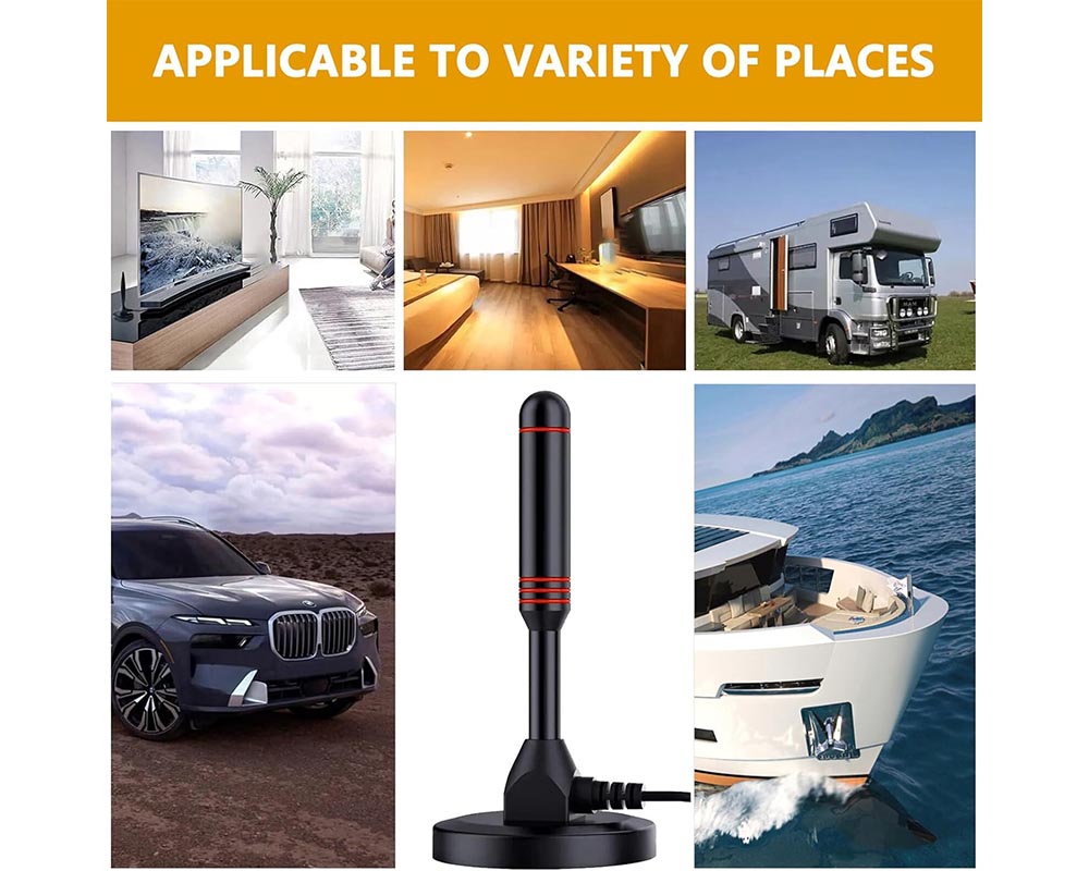 Digital TV Antenna DVB-T2 – Portable Indoor/Outdoor HDTV Antenna with Magnetic Base and 16.4ft Cable