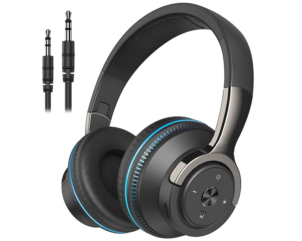 Wireless On-Ear Headphones – Upgrade Bass HiFi Stereo, Foldable, Noise-Isolating Headset with Microphone & Volume Control