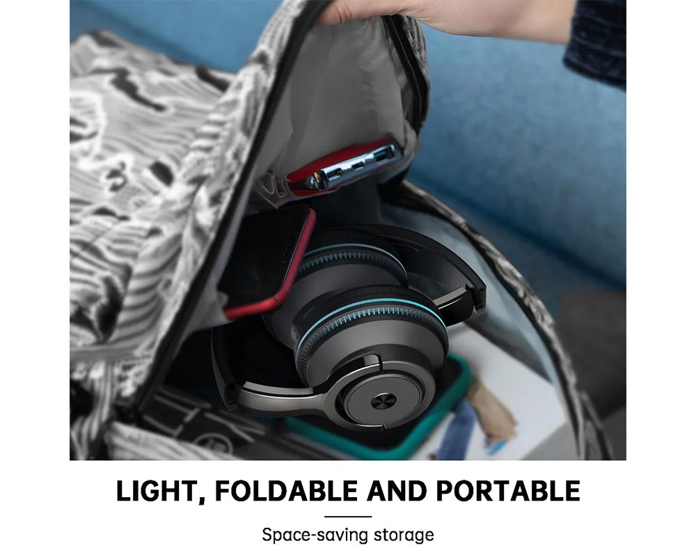 Wireless On-Ear Headphones – Upgrade Bass HiFi Stereo, Foldable, Noise-Isolating Headset with Microphone & Volume Control