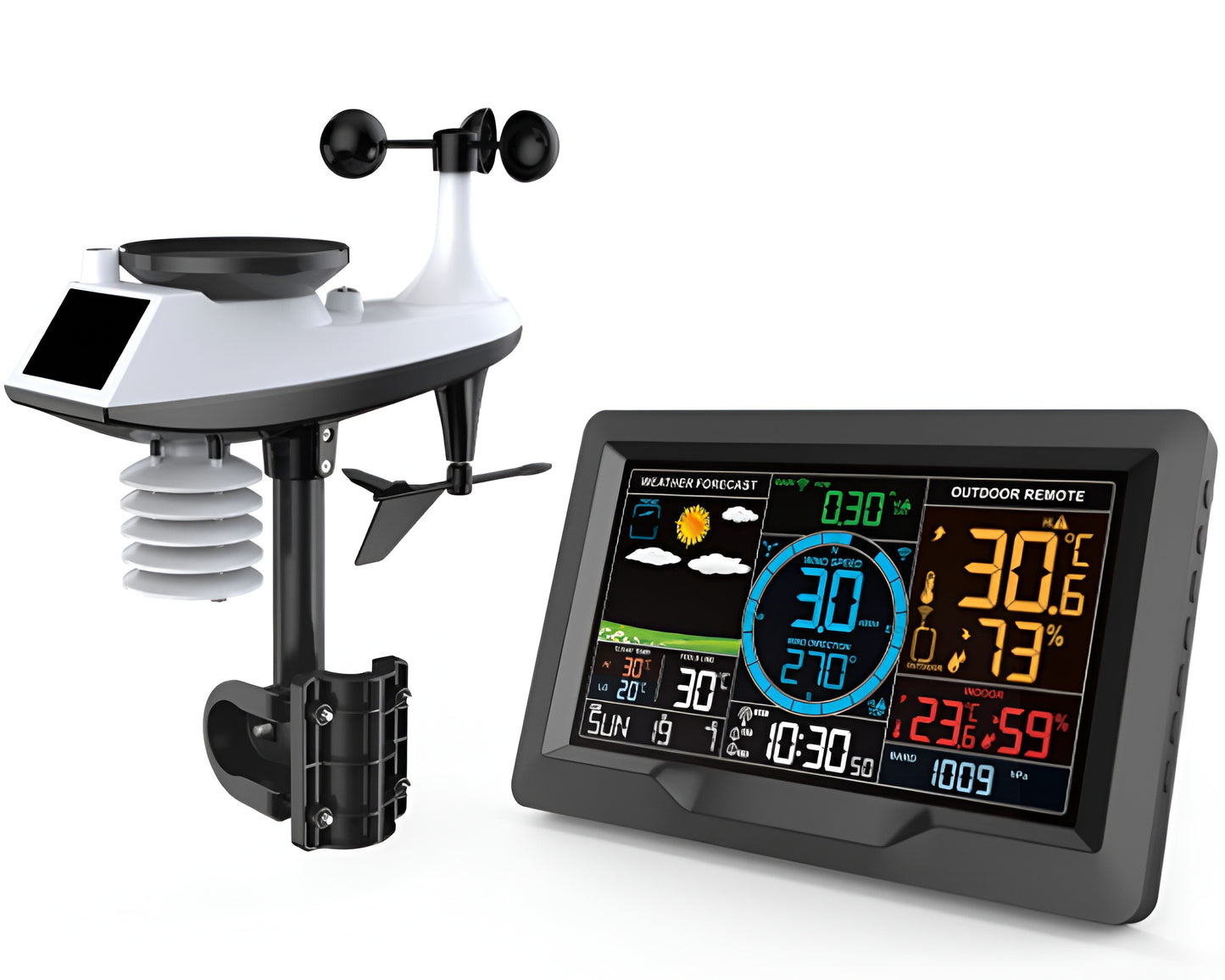Digital LCD Wireless Weather Station Forecast Center with Outdoor Sensor
