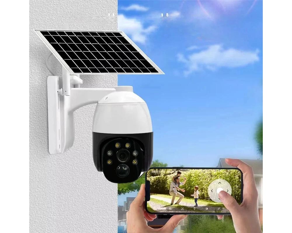 8MP PTZ Solar-Powered Smart Camera – 360° Rotation, Night Vision, Motion Detection 8MP Camera