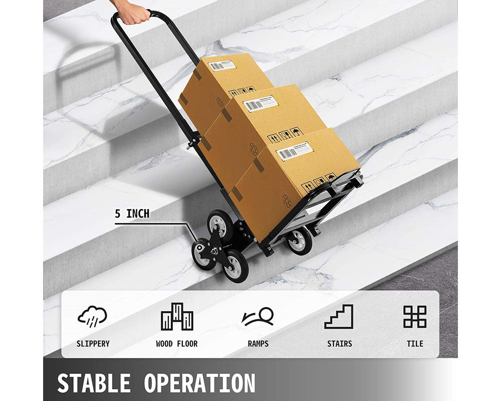 Stair Climbing Cart – Portable Heavy Duty Climbing Cart with 8 Wheels Hand Trolley for Easy Transport