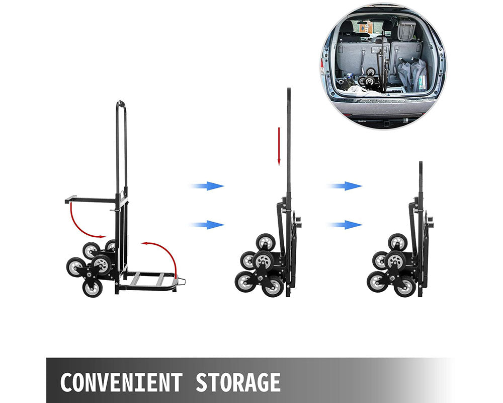 Stair Climbing Cart – Portable Heavy Duty Climbing Cart with 8 Wheels Hand Trolley for Easy Transport
