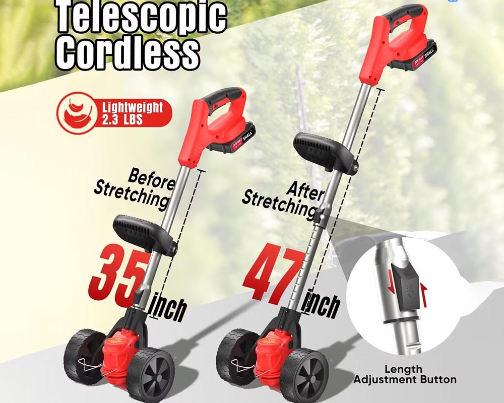 Rechargeable Grass Mower – High Power, Ultra Fast Rechargeable, Adjustable, Electric Lawn Mower for Lawn, Fields, Weeds, Agriculture, Home Use