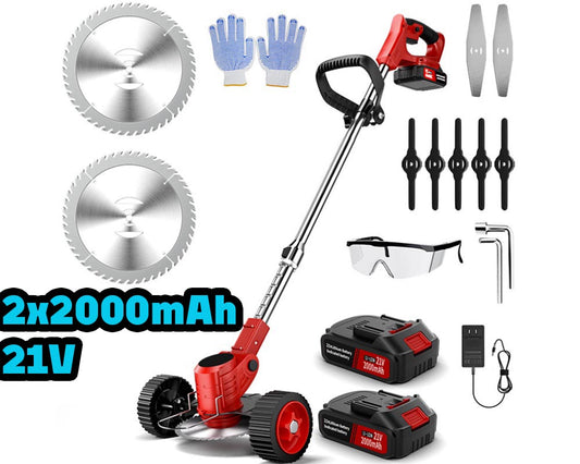 Rechargeable Grass Mower – High Power, Ultra Fast Rechargeable, Adjustable, Electric Lawn Mower for Lawn, Fields, Weeds, Agriculture, Home Use