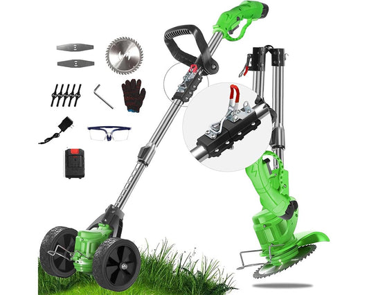 Foldable Cordless Strimmer - Electric Lawn Mower & Brush Cutter