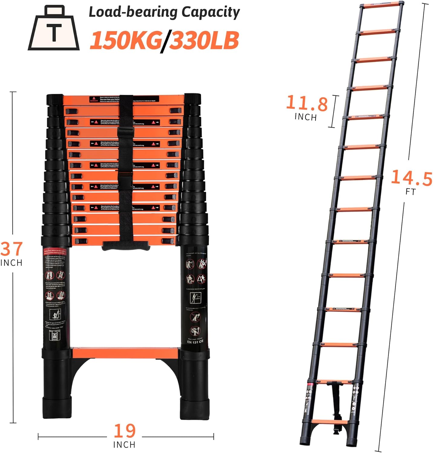 4.4M Telescoping Ladder – Portable, Durable, and Multi-Purpose