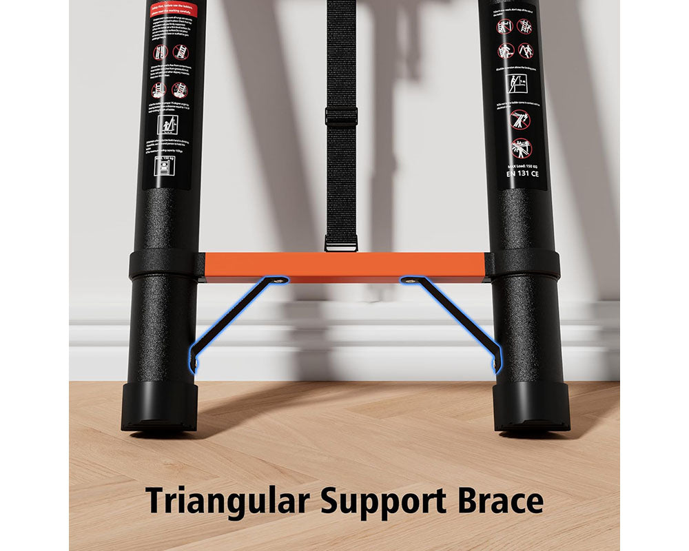 3.8M Telescoping Ladder with Hooks – Compact, Portable, and Multi-Purpose