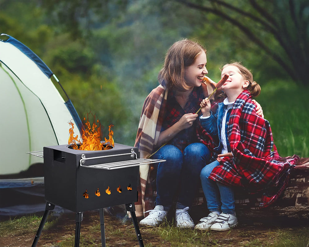 Portable Wood Stove - Wood Burning Stove for Outdoor Cooking, Heating, and Ice Fishing