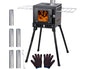 Portable Wood Stove - Wood Burning Stove for Outdoor Cooking, Heating, and Ice Fishing