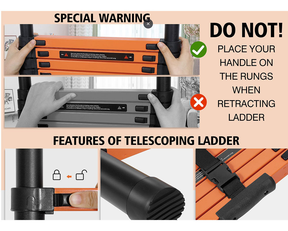 Multi-Purpose Aluminum Telescopic Ladder 3.8 Meter