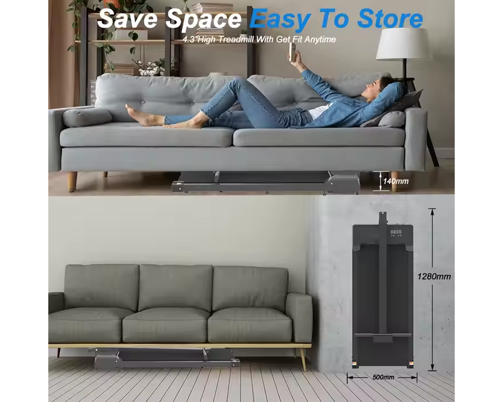 3.0HP Electric Walking Treadmill Pad with Handle Running Machine