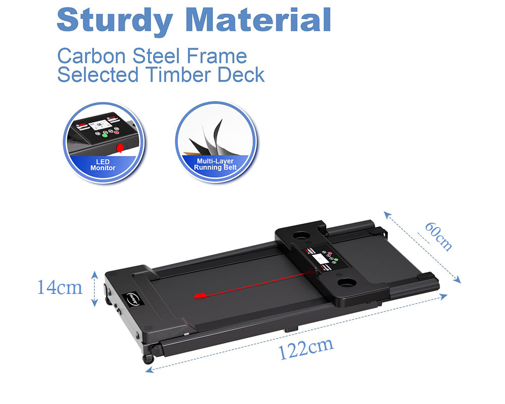 Portable Foldable Treadmill for Home with 158 KG Capacity and LED Display 3.0 HP Walking Pad with Handle Bar