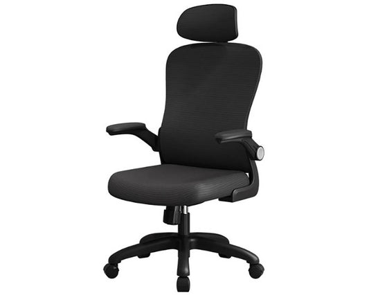 Office Chair with Lumbar Support, Armrests, Adjustable Headrest – High Back Swivel Computer Chair for Home Office (Black)