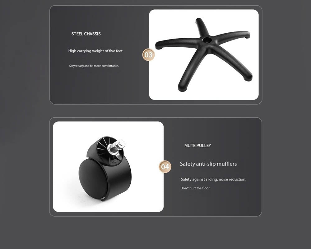 Office Chair with Lumbar Support, Armrests, Adjustable Headrest – High Back Swivel Computer Chair for Home Office (Black)