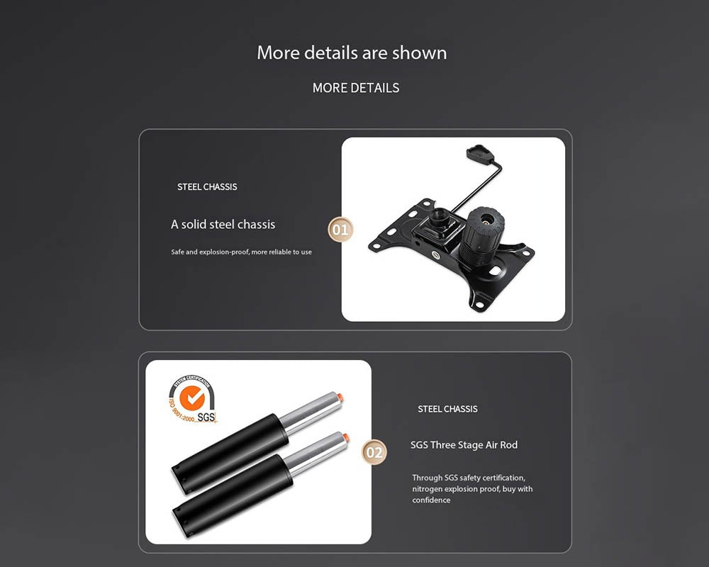 Office Chair with Lumbar Support, Armrests, Adjustable Headrest – High Back Swivel Computer Chair for Home Office (Black)