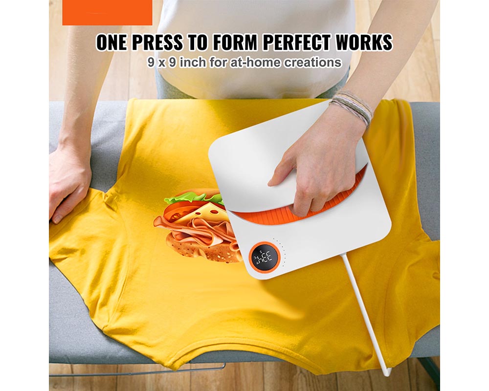 Heat Press Machine 9" x 9" - Portable Mini Press with Timer Function Insulated Base for Heat Transfer Projects