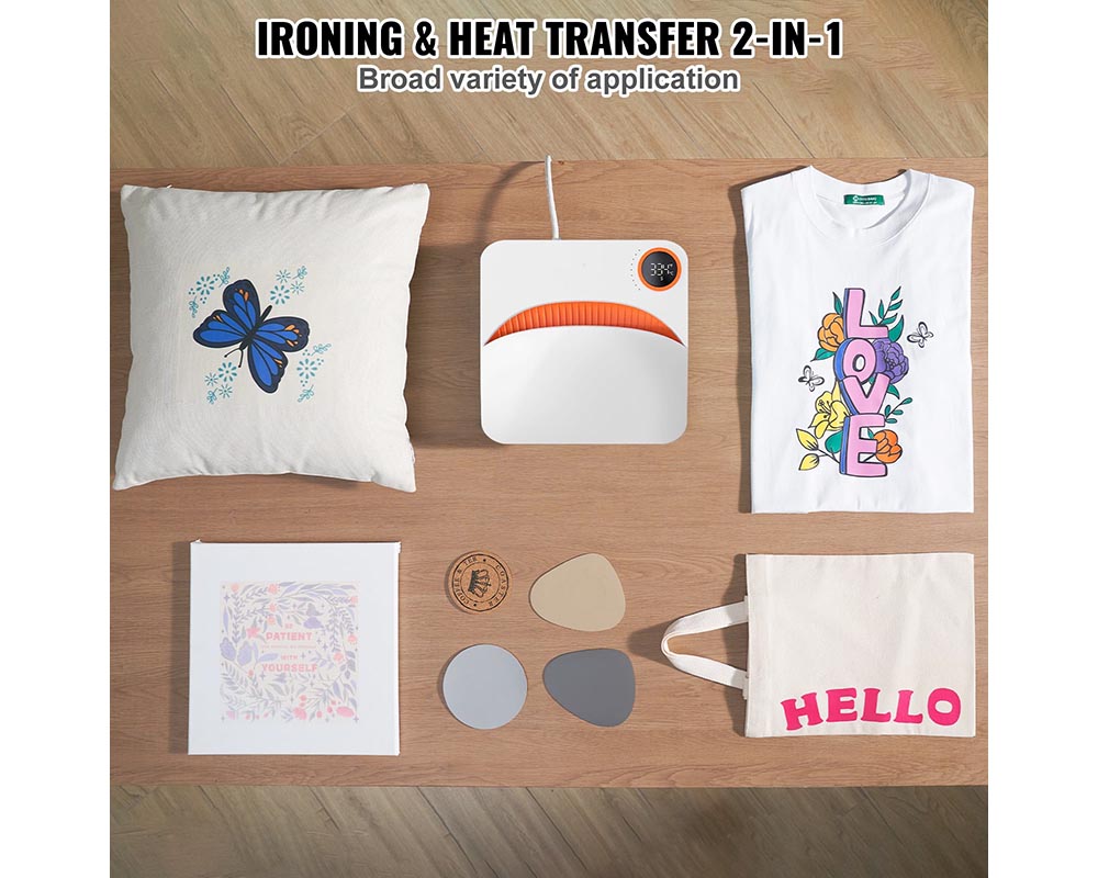 Heat Press Machine 9" x 9" - Portable Mini Press with Timer Function Insulated Base for Heat Transfer Projects