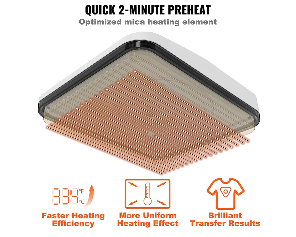 Heat Press Machine 9" x 9" - Portable Mini Press with Timer Function Insulated Base for Heat Transfer Projects