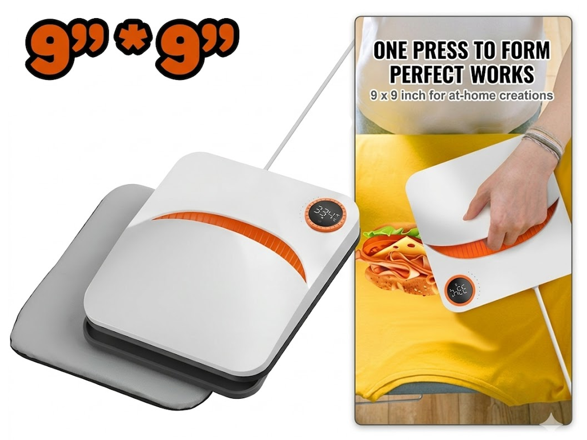 Portable Heat Press Machine 9 x 9 Inch Mini Heat Press Machine for DIY Projects