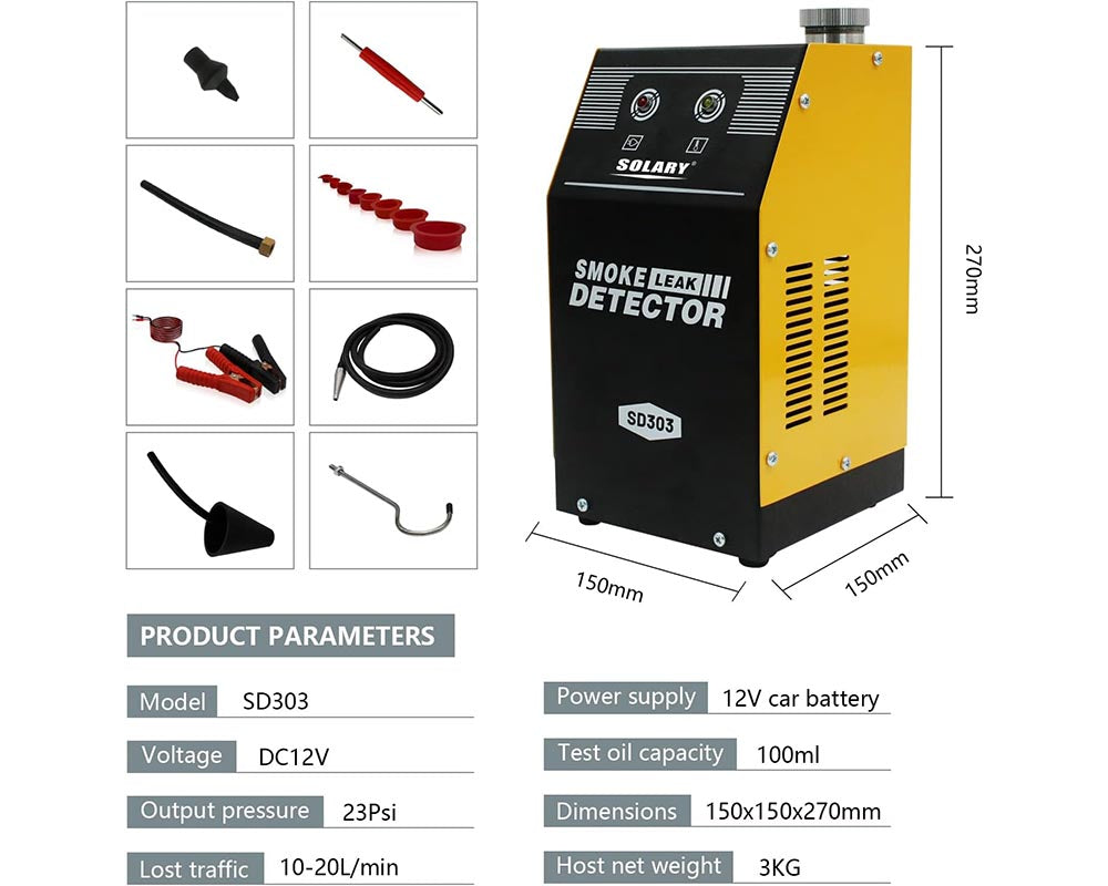 Smoke Leak Detector Tool for Vehicles, Motorcycles, Boats & More
