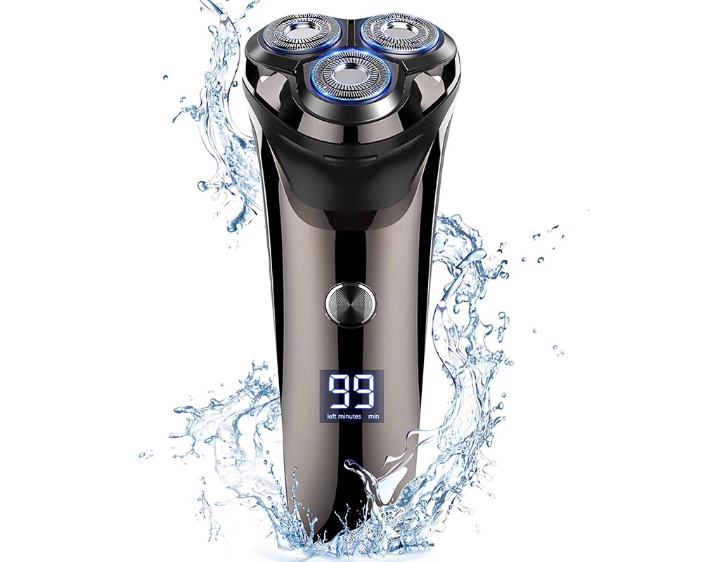 Beard Trimmer  IPX7 Waterproof Electric Razor with Pop-Up Trimmer & LED Display