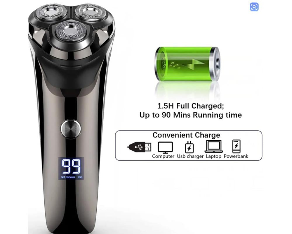 Beard Trimmer  IPX7 Waterproof Electric Razor with Pop-Up Trimmer & LED Display