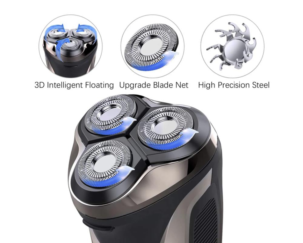 Beard Trimmer  IPX7 Waterproof Electric Razor with Pop-Up Trimmer & LED Display