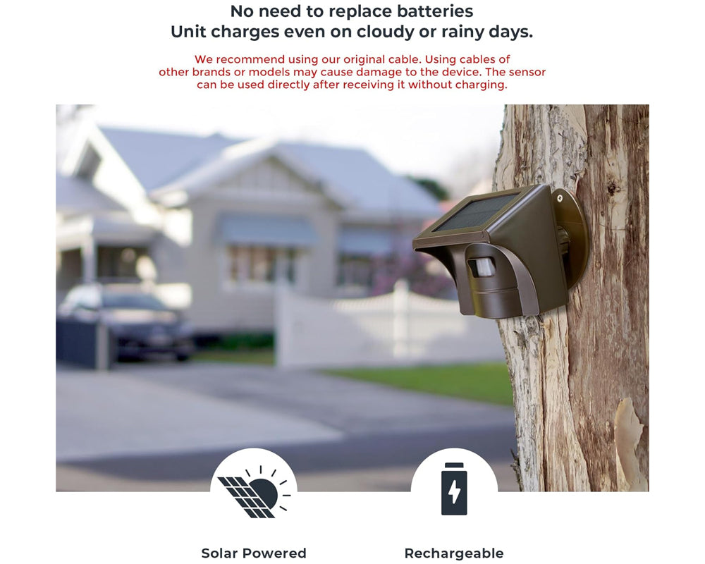 eMACROS Pro 3 Driveway Alarm with Phone App – 1/2 Mile Long Range Solar Wireless Driveway Alarm