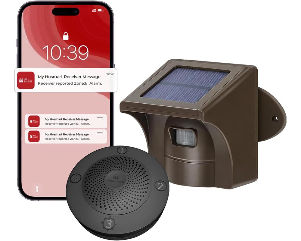 Emacros Pairable 1/2 Mile Long Driveway Alarm with Phone App