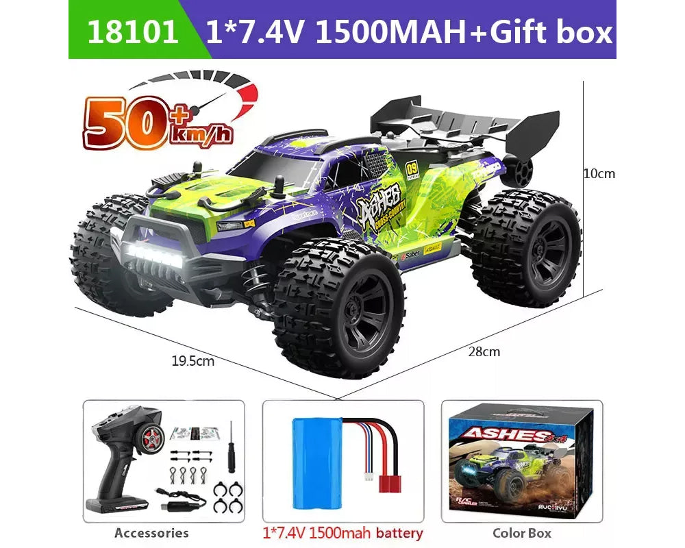 4WD RC Off-Road Monster Truck – High-Speed 50Km/h Remote Control Car