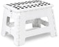 Home Foldable Stool for Kids and Adults – White Plastic Step Stool (28cm Wide, 20cm Tall)