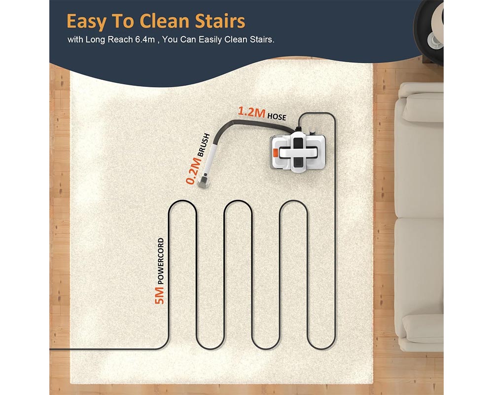 Portable Carpet Cleaner Machine with Dual Brush Head