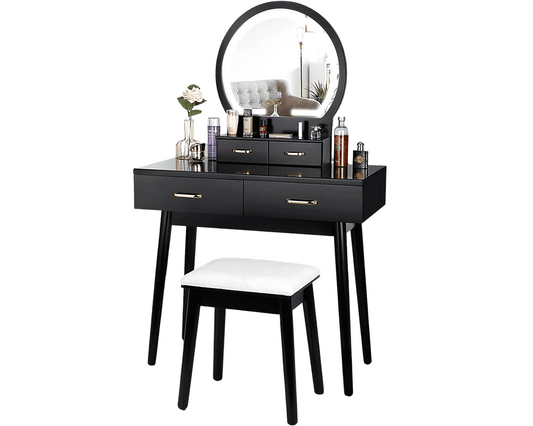 CURA Vanity Dressing Table with Lighted Mirror and Stool