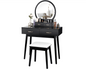 CURA Vanity Dressing Table with Lighted Mirror and Stool