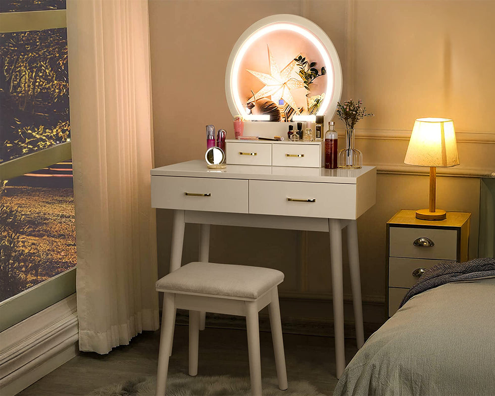 Dressing Table With LED Mirror