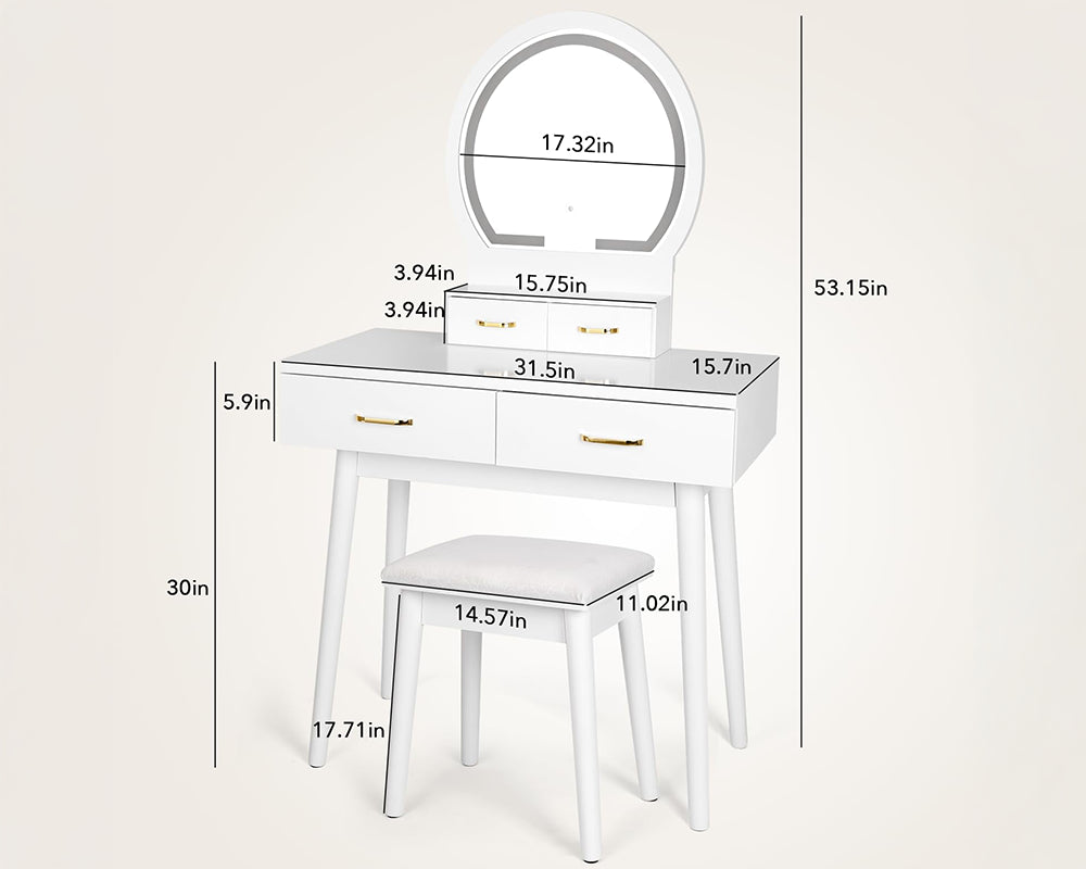 Dressing Table With LED Mirror