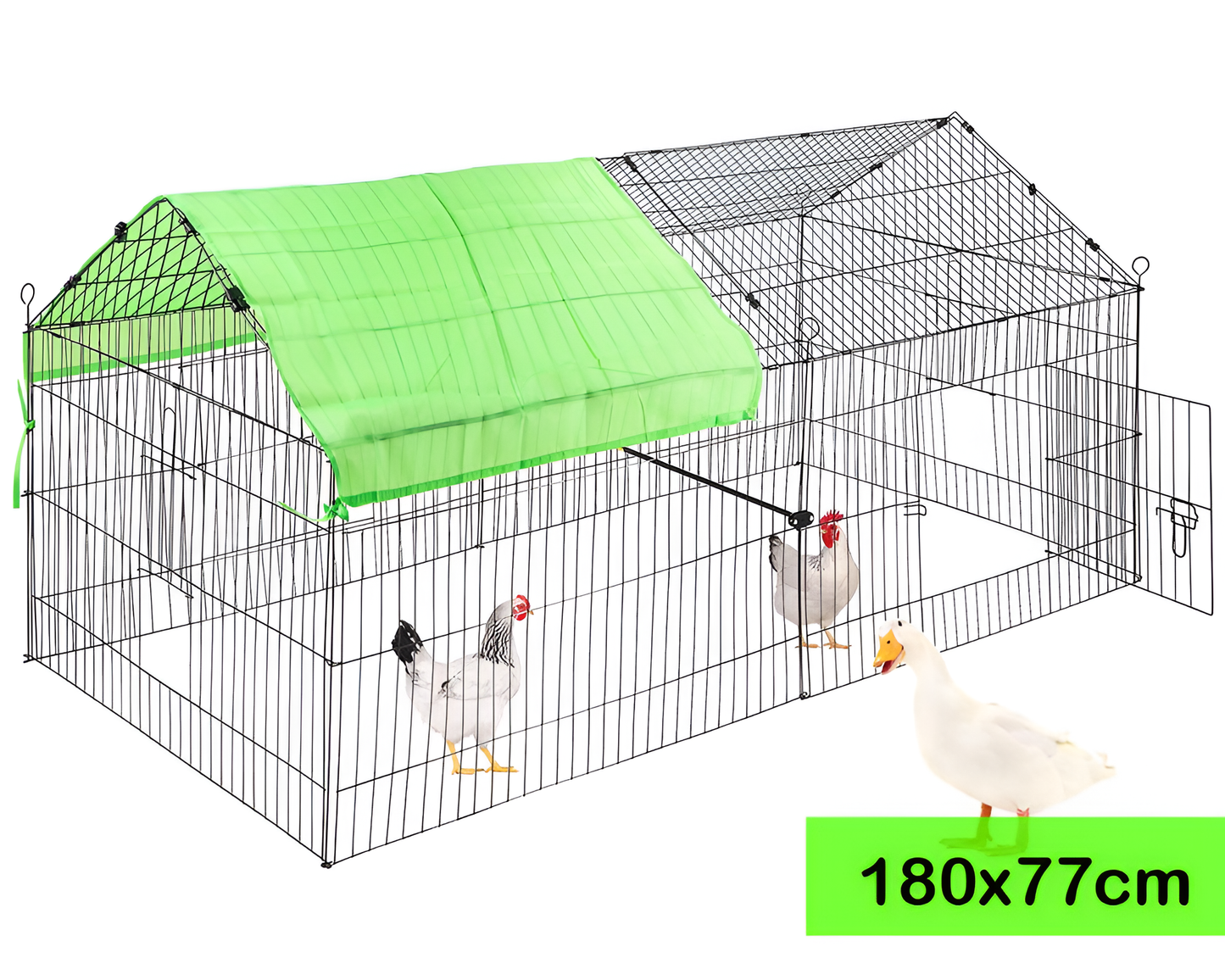 Metal Chicken Coop – Outdoor Chicken Run Enclosure with Waterproof Cover