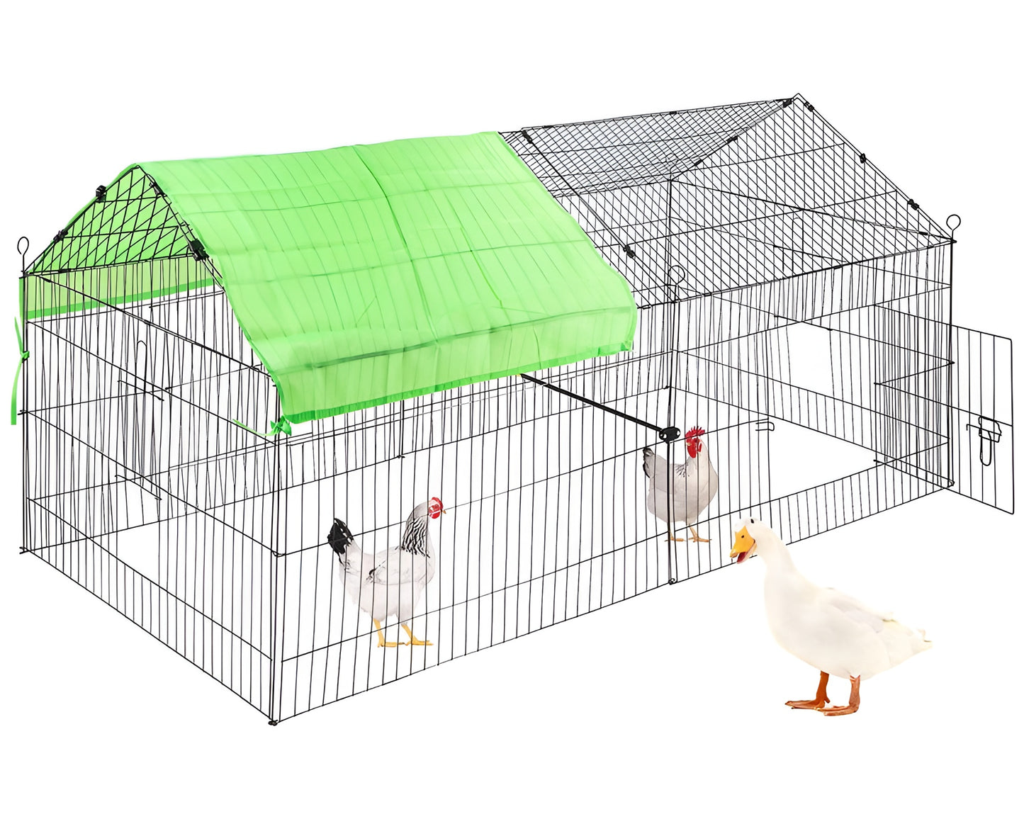 Metal Chicken Coop – Outdoor Chicken Run Enclosure with Waterproof Cover